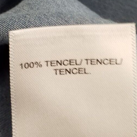 Lucky Brand Blue Button Front Collared Long Sleeve Tencel Top NWT Small - Picture 8 of 8